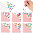 Kit 6 Marcadores de Livros Diagonal - Pintura em Diamante - Florzinhas