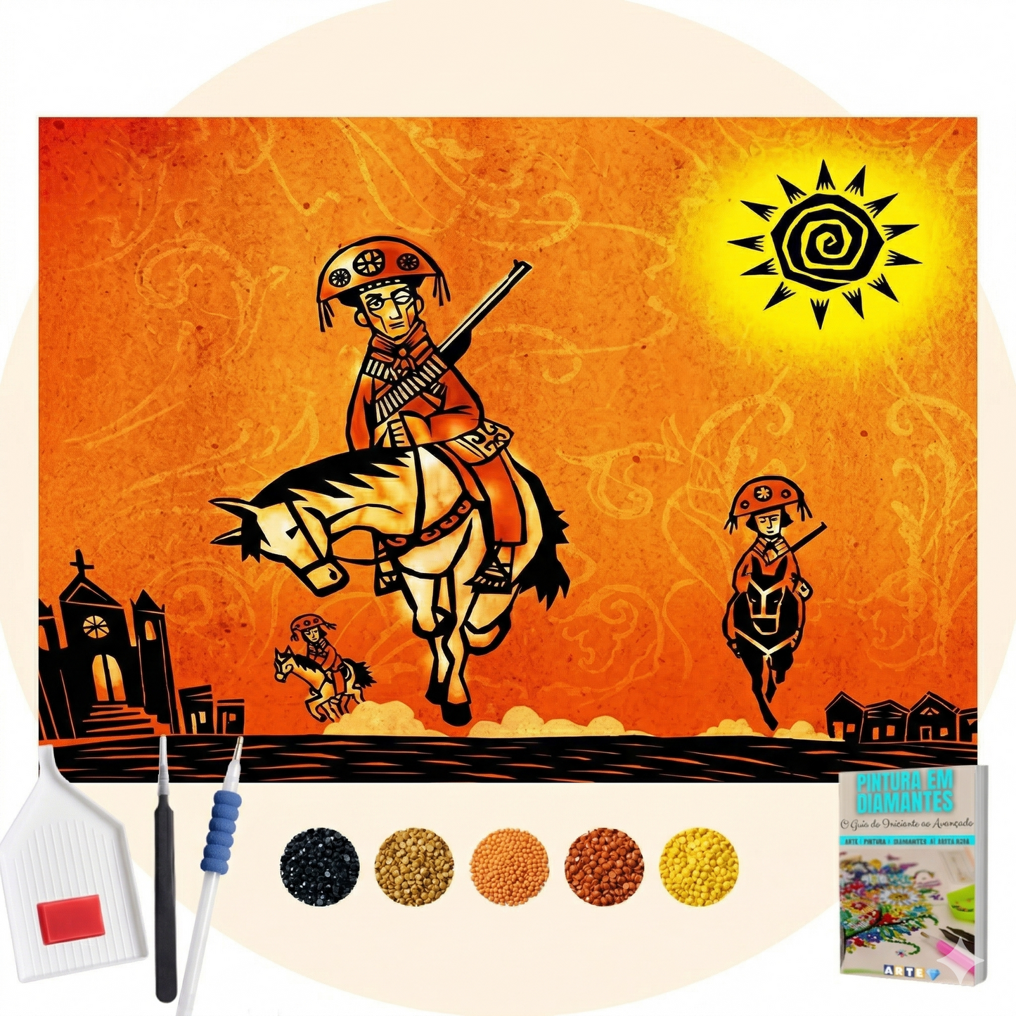 Kit Completo - Pintura em Diamantes - Cangaço
