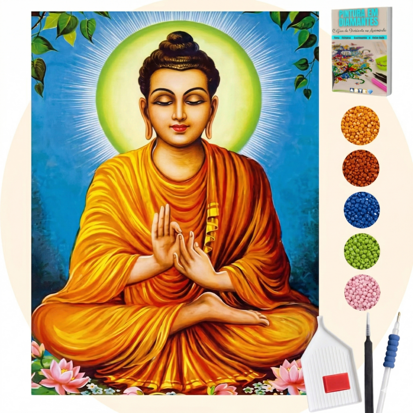 Kit Completo - Pintura em Diamantes - Meditação