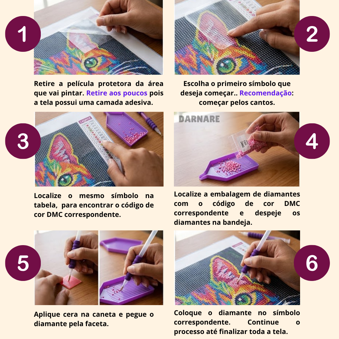 Kit Completo - Pintura em Diamantes - Menina Moreninha