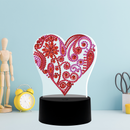 Kit completo - Luminária com Pintura em Diamantes - Coração