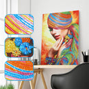 Kit Completo - Pintura em Diamantes - Dama Colorida - 30x40