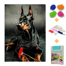 Kit Completo - Pintura em Diamantes - Doberman