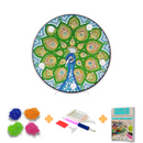 Kit completo - Mandalas em Abajur com Pintura em Diamantes - Pavão