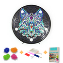 Kit completo - Mandalas em Abajur com Pintura em Diamantes - Lobo