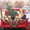 Kit Completo - Pintura em Diamantes - Cachorrinhos Natalinos