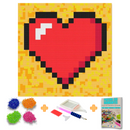Kit Completo - Pintura em Diamantes - Coração - 21x21cm