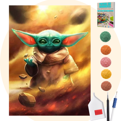Kit Completo - Pintura em Diamantes - Yoda