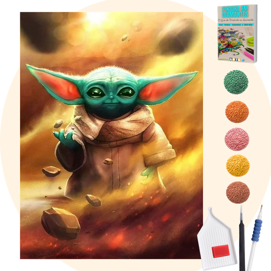 Kit Completo - Pintura em Diamantes - Yoda