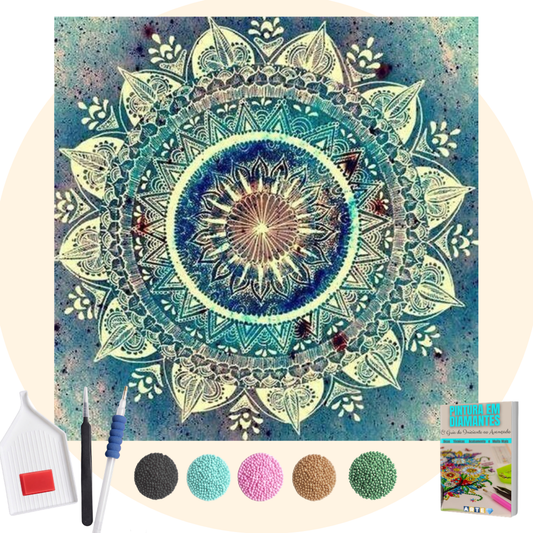 Kit Completo - Pintura em Diamantes - Mandala Teal