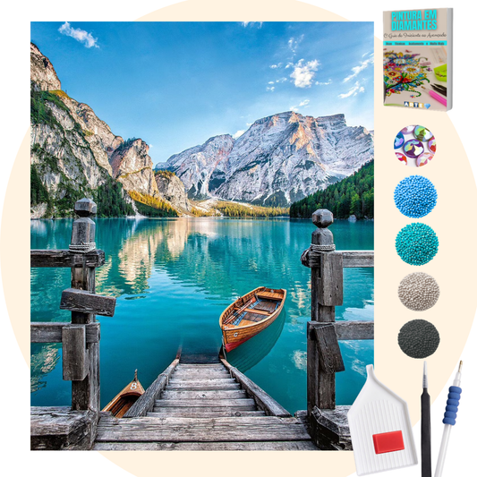 Kit Completo - Pintura em Diamantes Especiais MR - Lago Moraine