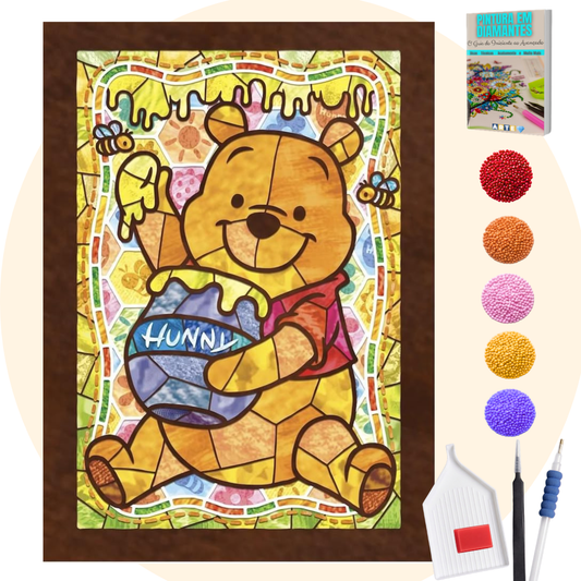 Kit Completo - Pintura em Diamantes - Pooh