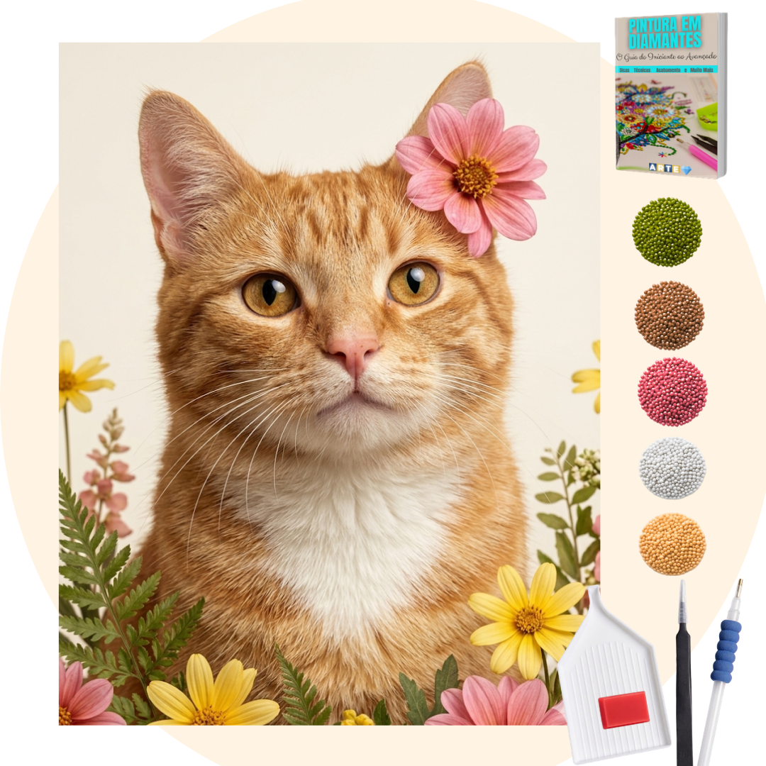 Kit Completo - Pintura em Diamantes - Laranjinha
