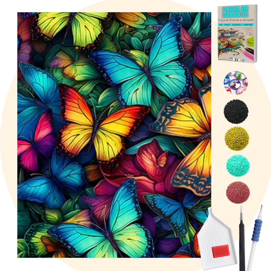 Kit Completo - Pintura em Diamantes Especiais MR - Borboletas