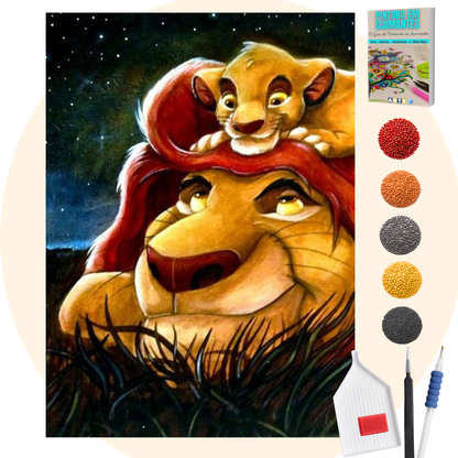 Kit Completo - Pintura em Diamantes - Olhar Pai e filho