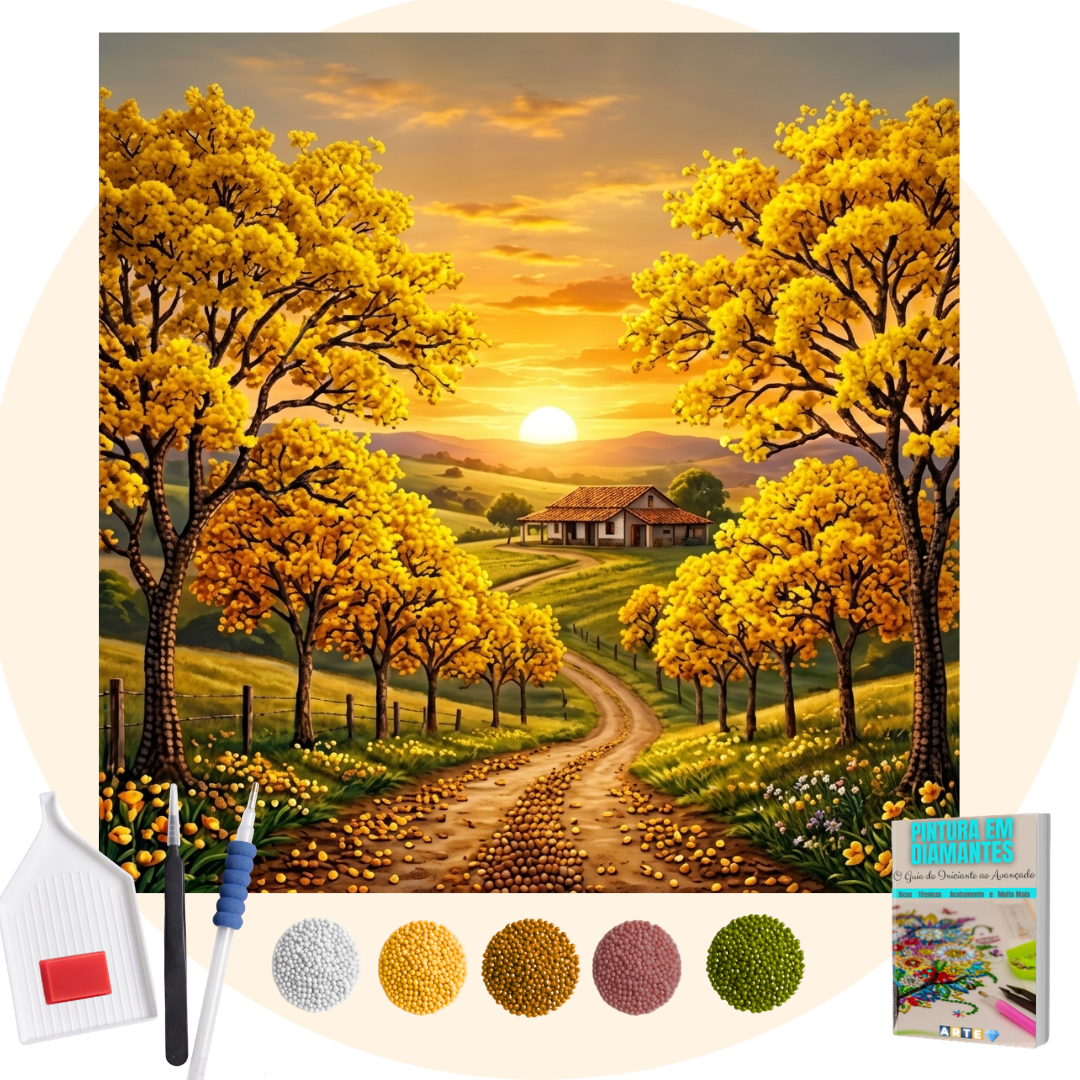 Kit Completo - Pintura em Diamantes - Ypês