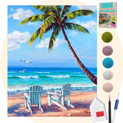 Kit Completo - Pintura em Diamantes - Cadeira de praia