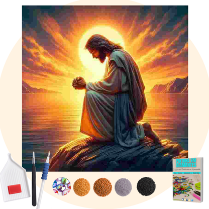 Kit Completo -Pintura em Diamantes Especiais MR - Jesus