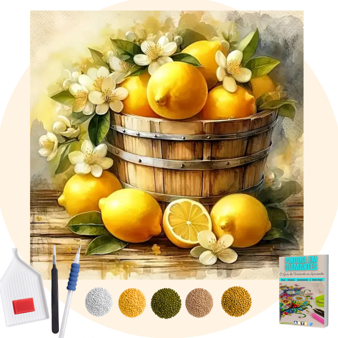 Kit Completo - Pintura em Diamantes - Limão