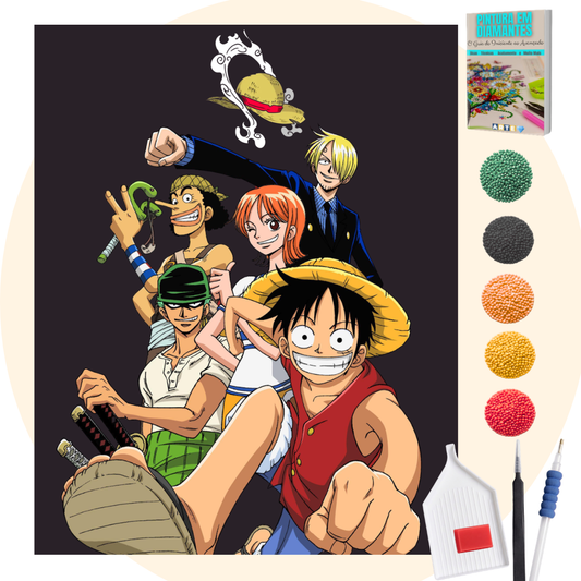 Kit Completo - Pintura em Diamantes - One Piece