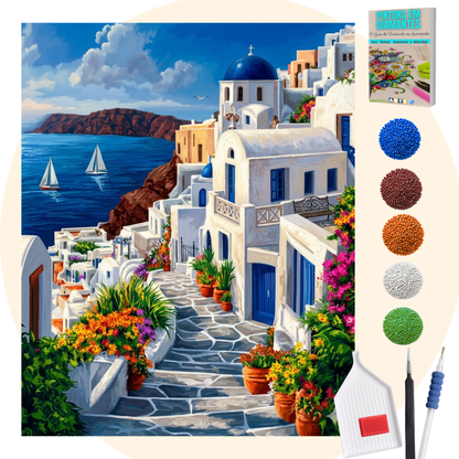 Kit Completo - Pintura em Diamantes - Santorini