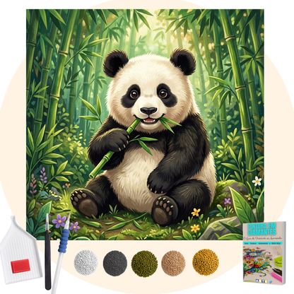 Kit Completo -  Pintura em Diamantes - Panda
