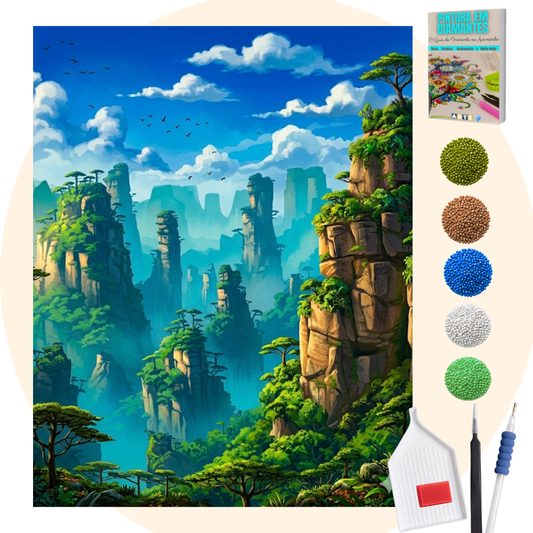 Kit Completo - Pintura em Diamantes - Avatar Mountain