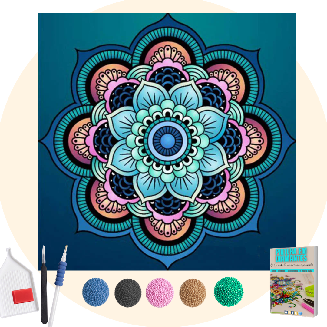 Kit Completo - Pintura em Diamantes - Mandala tranquility