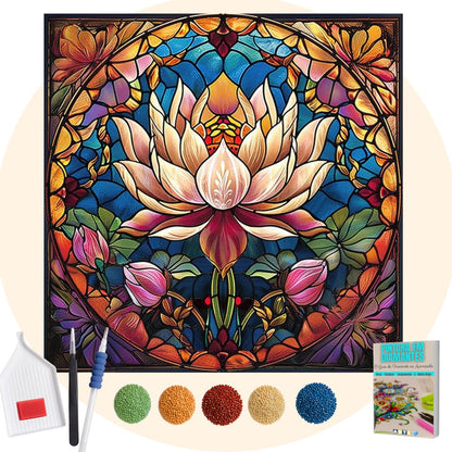 Kit Completo - Pintura em Diamantes - Lótus Mosaico