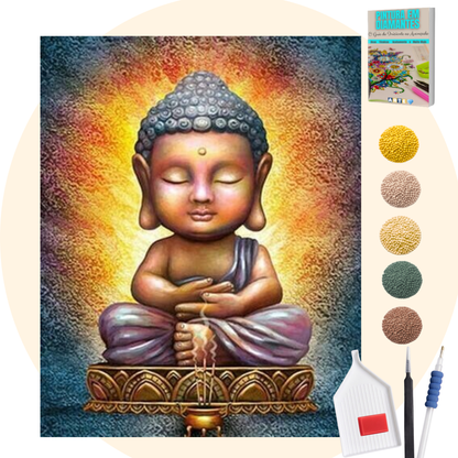 Kit Completo - Pintura em Diamantes - Meditação Buda