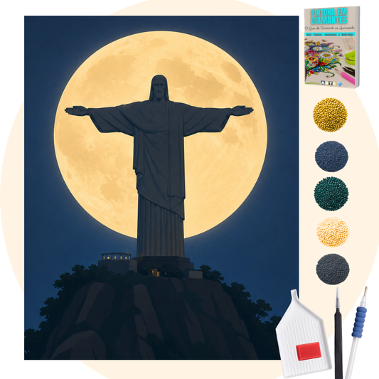 Kit Completo - Pintura em Diamantes - Cristo Redentor