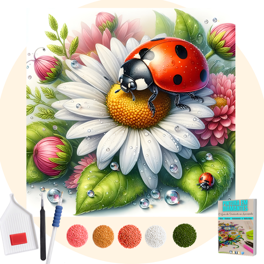 Kit Completo - Pintura em Diamantes - Joaninha