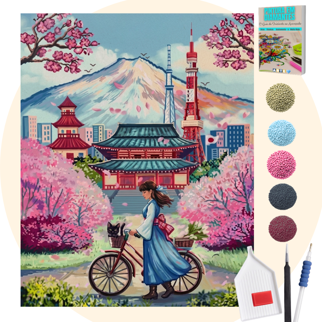 Kit Completo - Pintura em Diamantes - Toquio