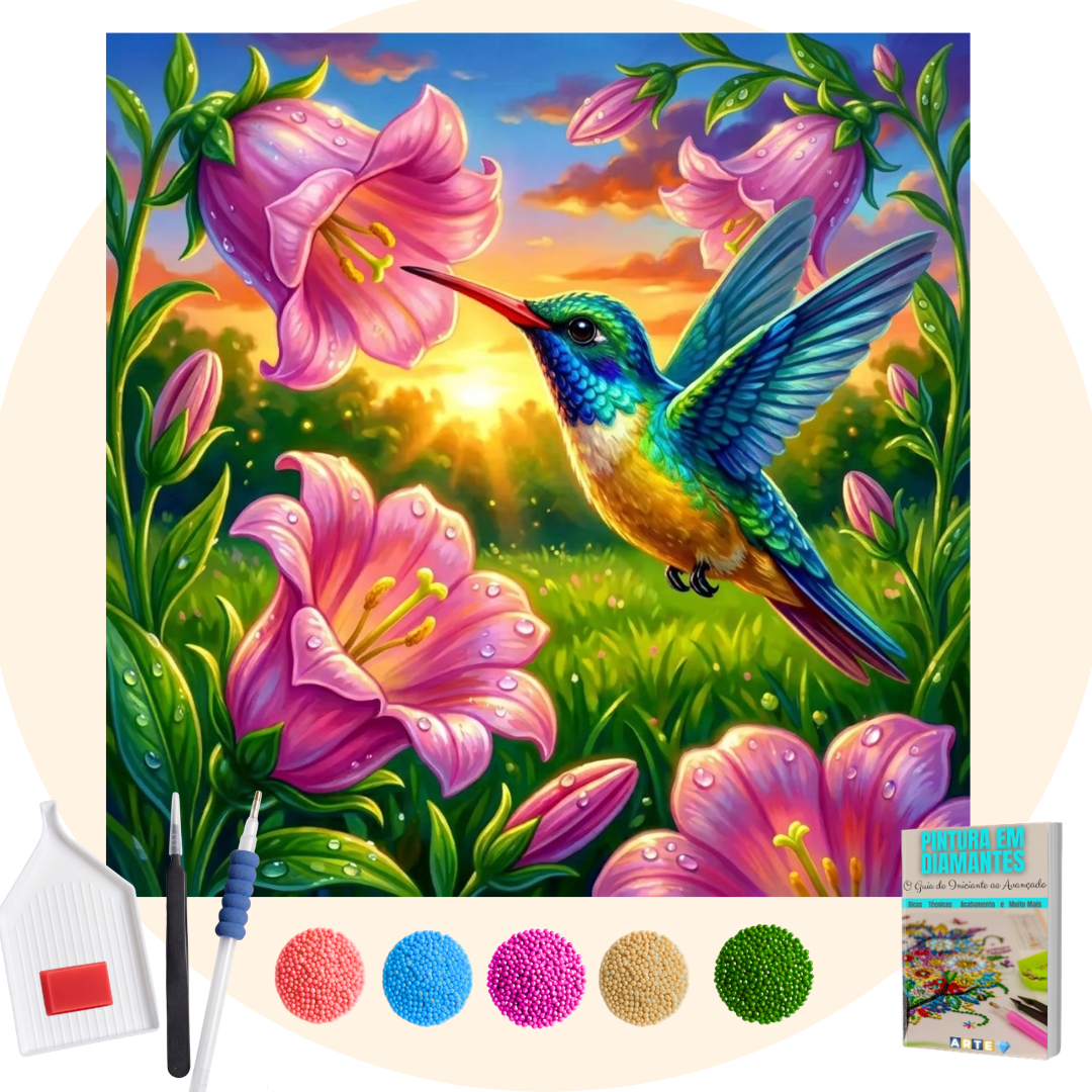 Kit Completo - Pintura em Diamantes - Beija Flor