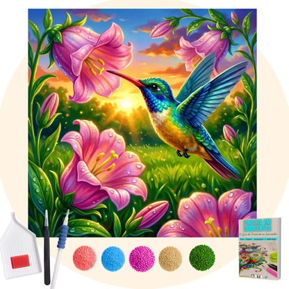 Kit Completo - Pintura em Diamantes - Beija Flor