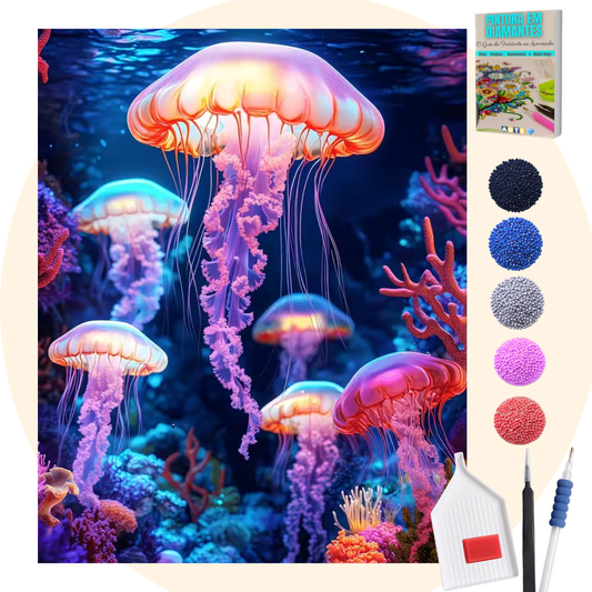 Kit Completo - Pintura em Diamantes - Água Viva