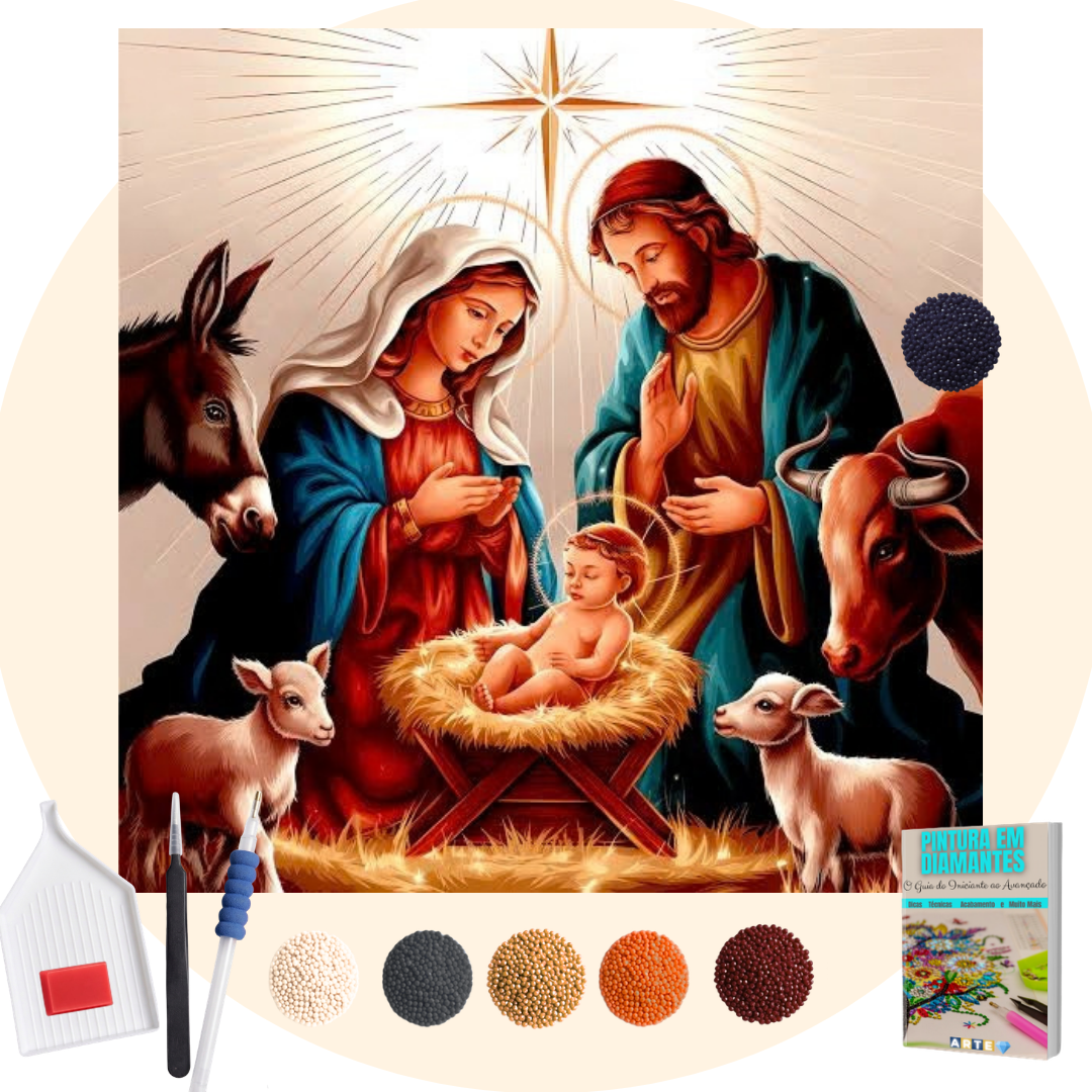 Kit Completo - Pintura em Diamantes - Natividade