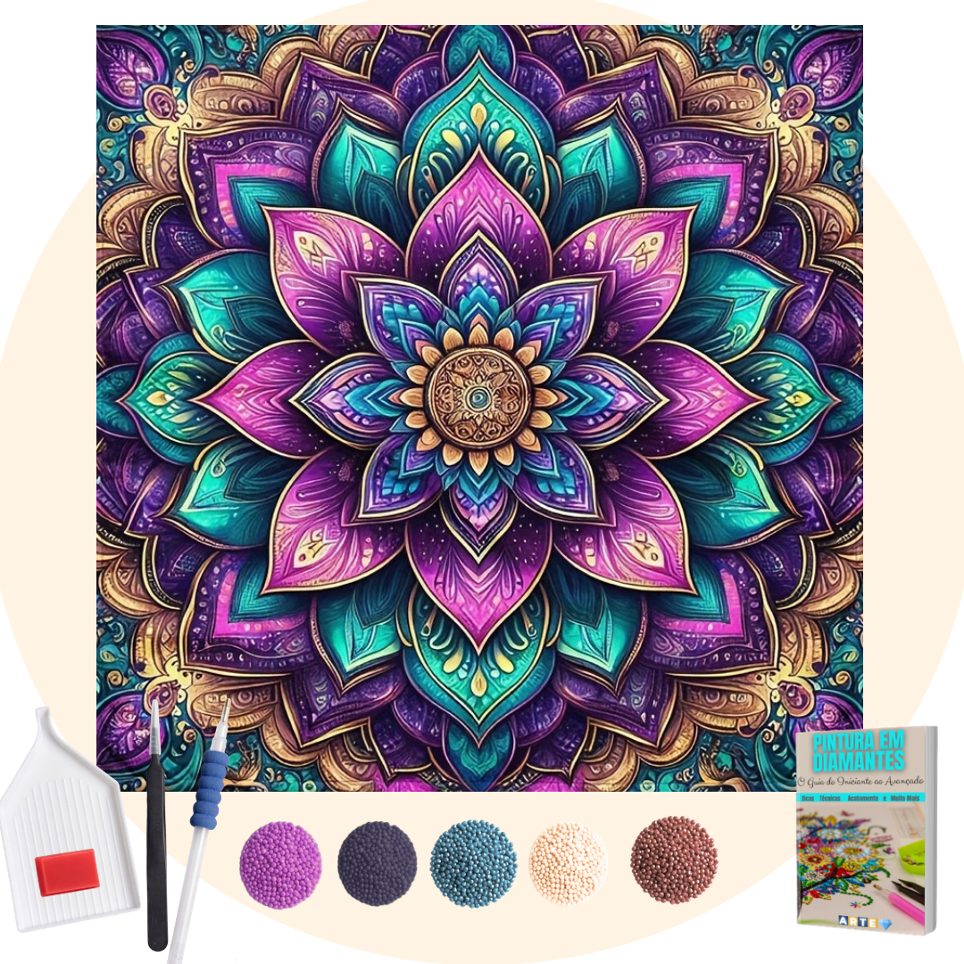 Kit Completo - Pintura em Diamantes - Mandala Vivacidade