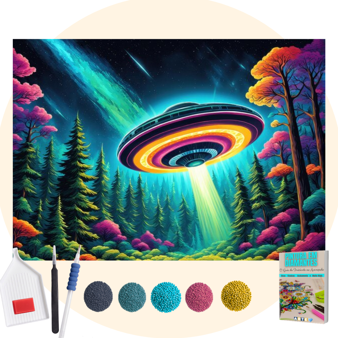 Kit Completo - Pintura em Diamantes - Abdução