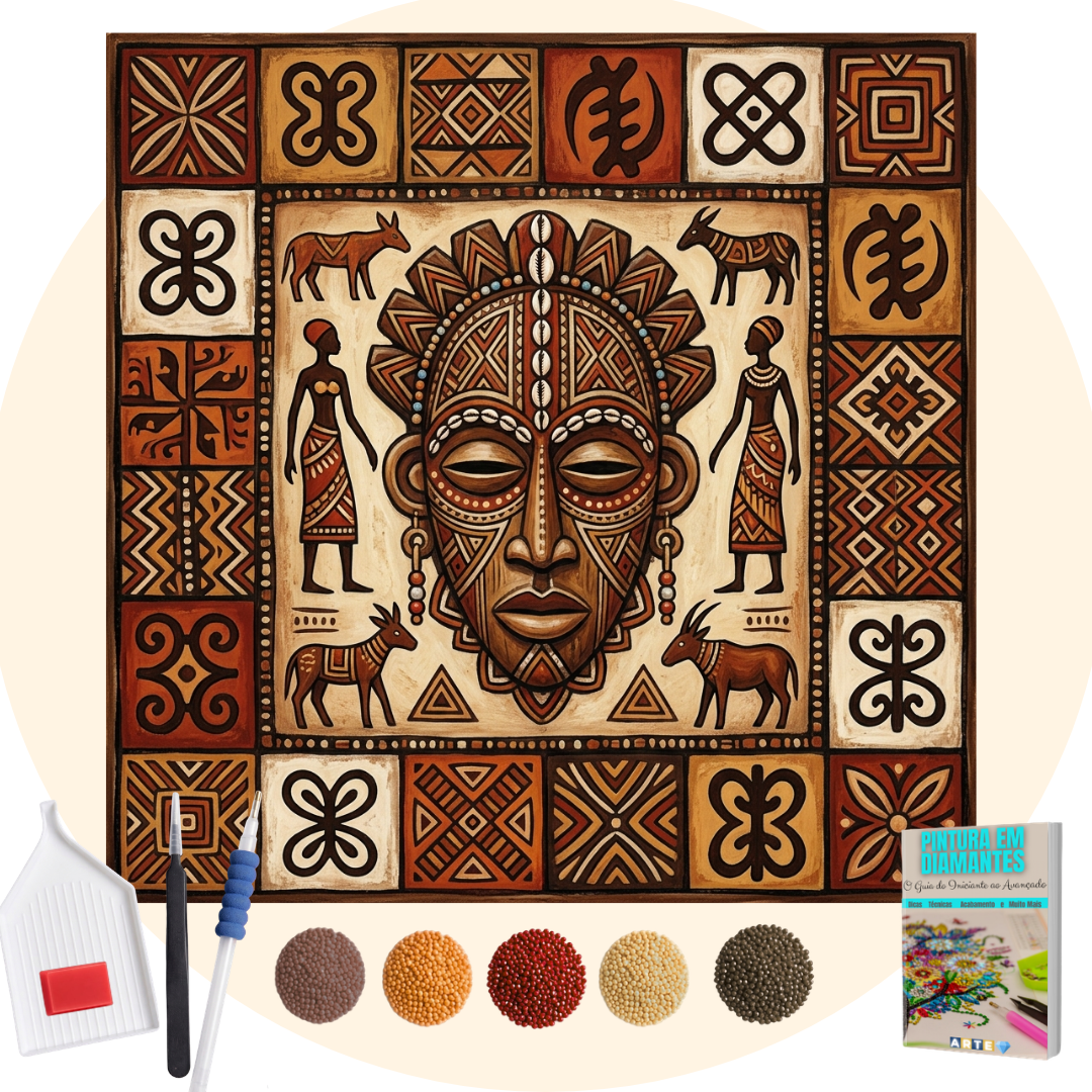 Kit Completo -  Pintura em Diamantes - Arte tribal
