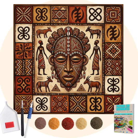 Kit Completo -  Pintura em Diamantes - Arte tribal