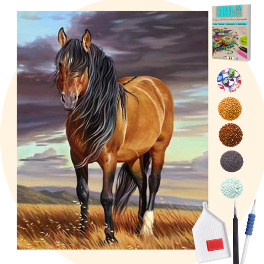 Kit Completo - Pintura em Diamantes Especiais MR - Cavalo