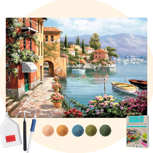 Kit Completo - Pintura em Diamantes - Vila Calma