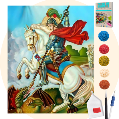 Kit Completo - Pintura em Diamantes - São Jorge