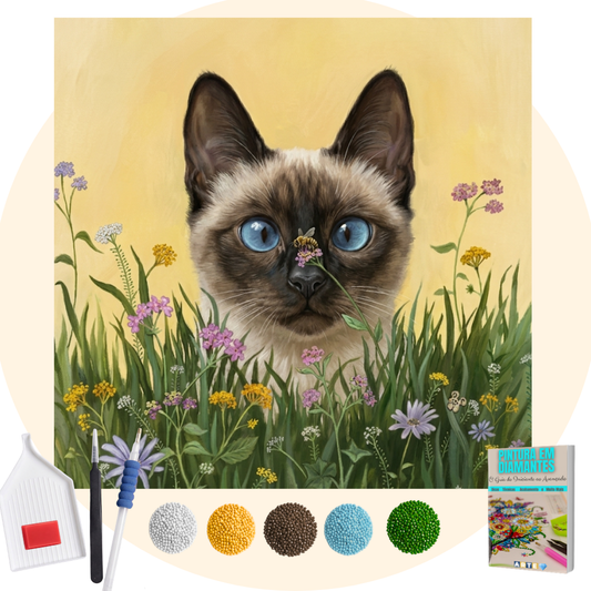 Kit Completo -  Pintura em Diamantes - Siames