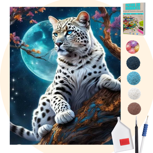 Kit Completo - Pintura em Diamantes Especiais Pó Mágico - Tigre de bengala
