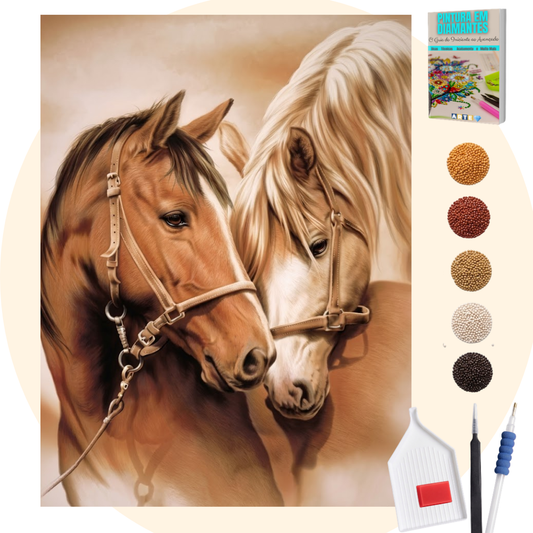 Kit Completo - Pintura em Diamantes - Lindos Cavalos