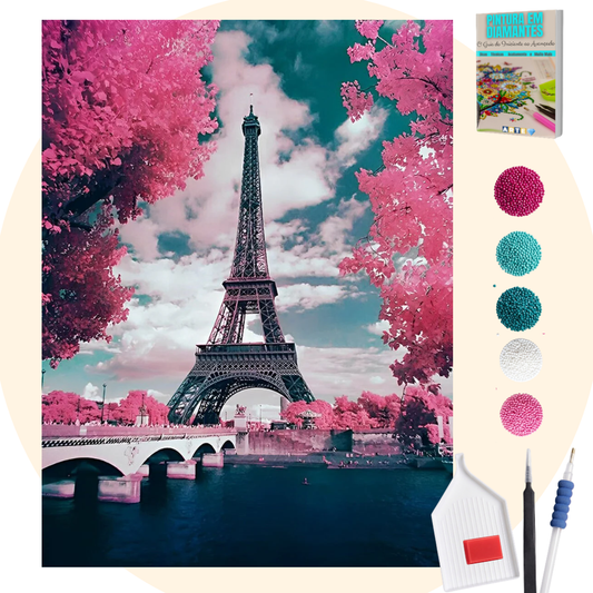 Kit Completo - Pintura em Diamantes - Torre Eiffel