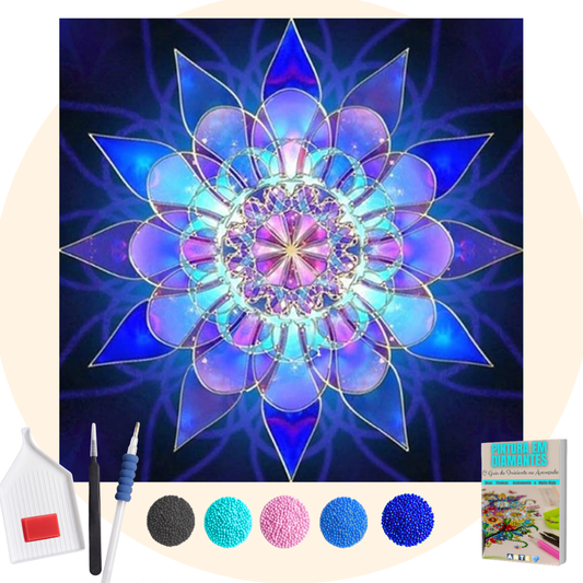 Kit Completo - Pintura em Diamantes - Mandala Floresça