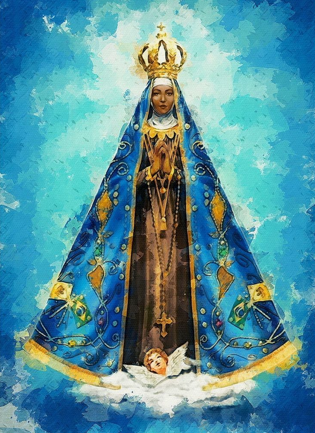 Kit Completo - Pintura em Diamantes - Padroeira do Brasil